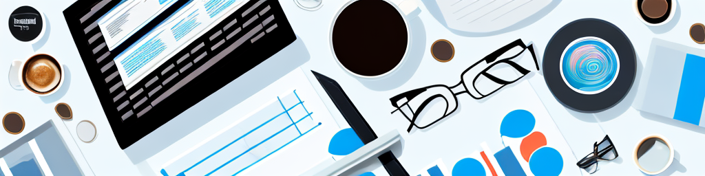 A conference table with various business tools such as a laptop