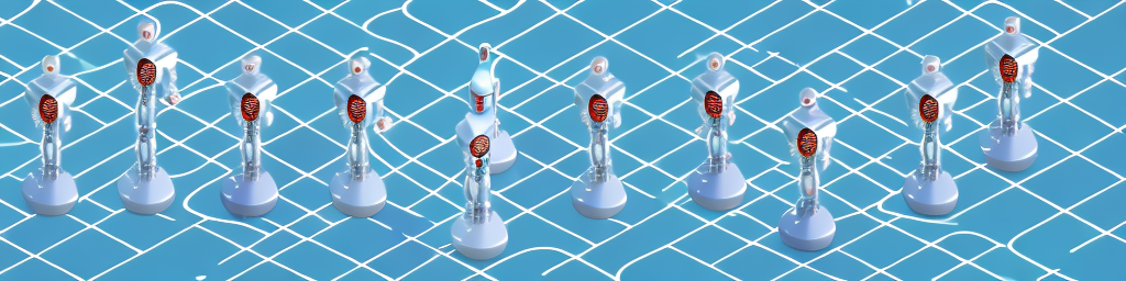 A robot and a human chess piece on a chessboard