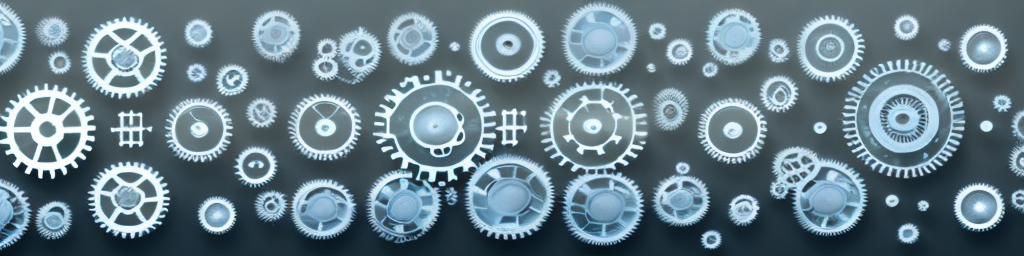 A machine learning model represented by gears and cogs