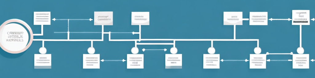 A magnifying glass focusing on a flowchart diagram representing different business processes