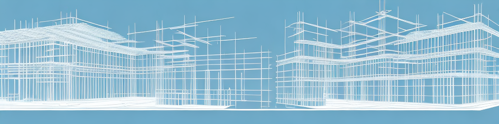 A construction site with various tools